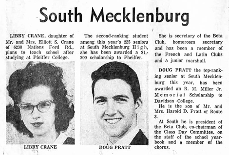 R. M. Miller Jr. Memorial Scholarship, Davidson College, 1963