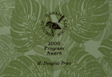 Program Award, Hawaii Audubon Society, 2009